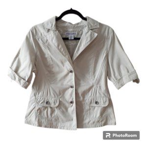 POINT ZERO Nicole Benisti Short Sleeve Beige Jacket - Size L